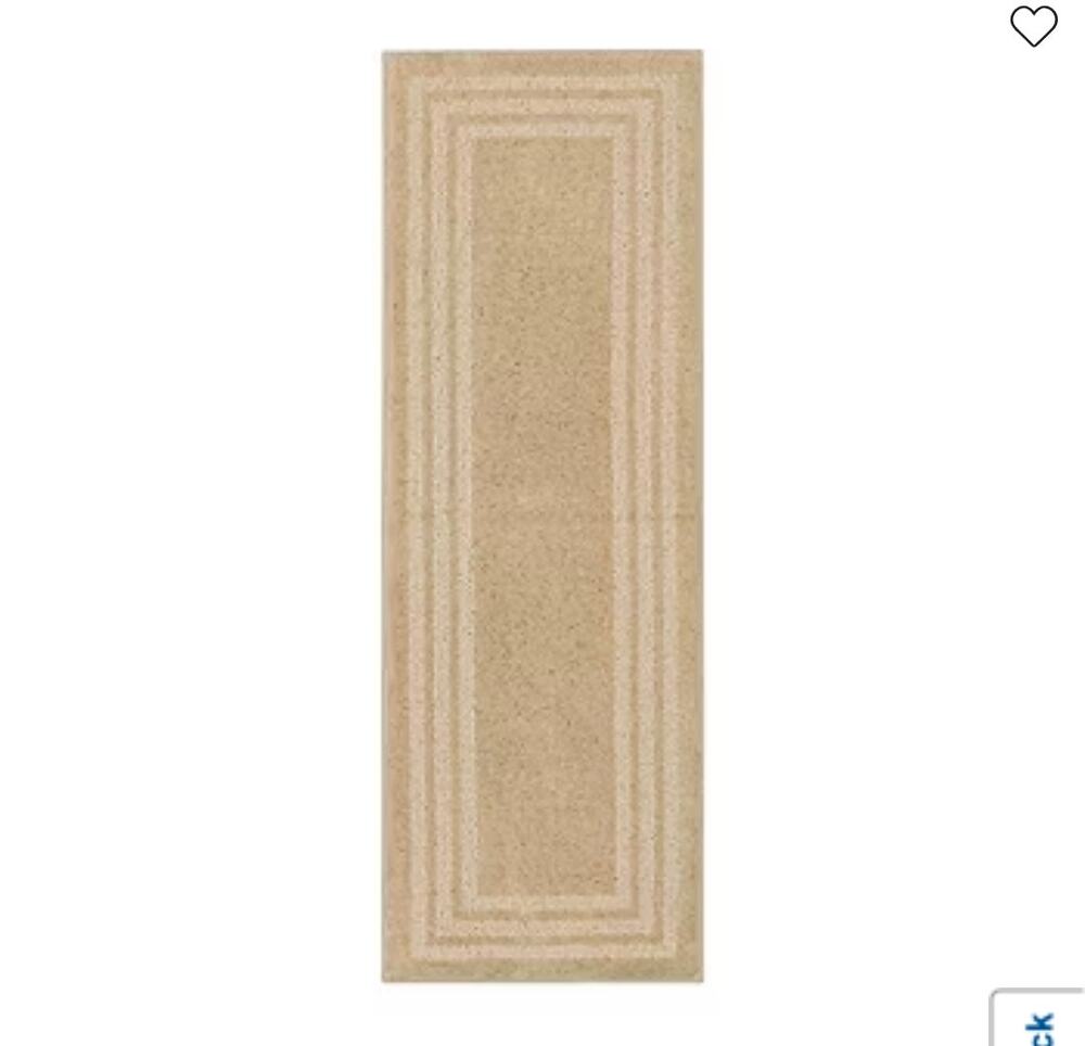 20" X 60" Washable Indoor Rectangular Runner Rug Tan Beige